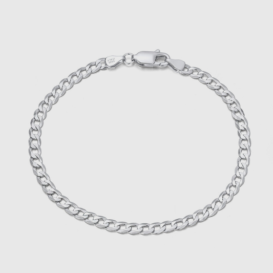 CURB LINK BRACELET 3mm (SILVER) - Zesty Craft