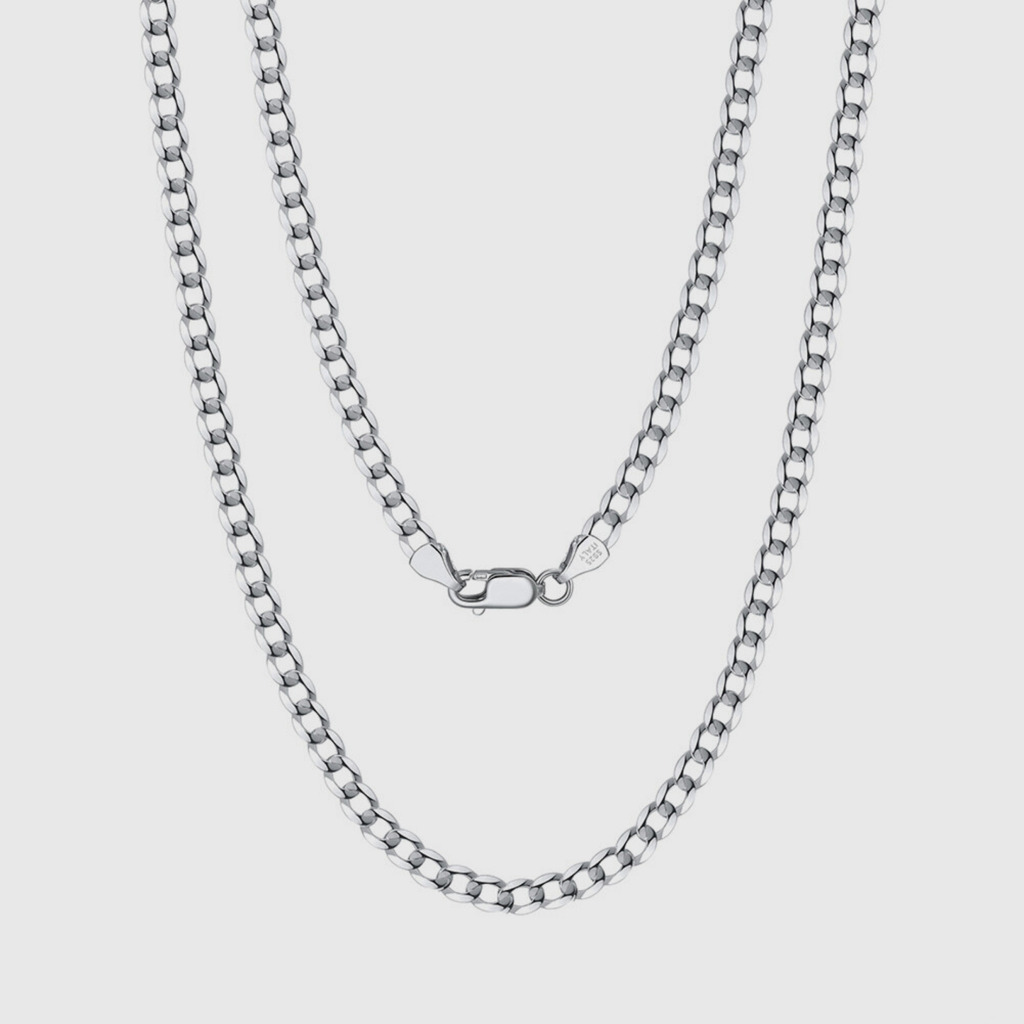 CURB LINK CHAIN 3mm (SILVER) - Zesty Craft